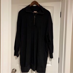 Faherty sweater dress quarter zip XXL black/gray warm comfortable good used cond